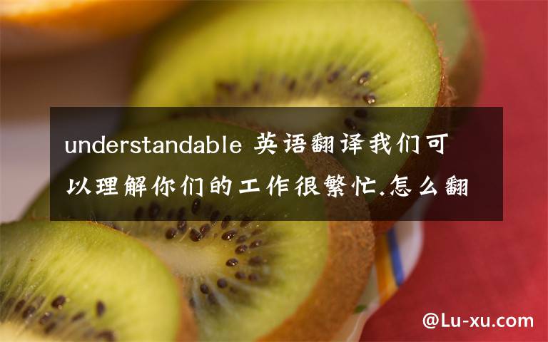 understandable 英语翻译我们可以理解你们的工作很繁忙.怎么翻译.要 your.is understandable的句型.不要we und