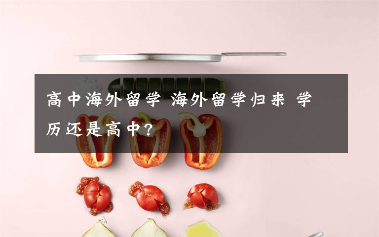 高中海外留学 海外留学归来 学历还是高中?文章配图