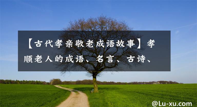 【古代孝亲敬老成语故事】孝顺老人的成语、名言、古诗、故事必须收藏起来