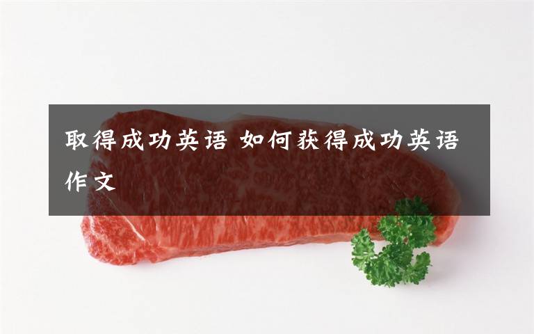 取得成功英语 如何获得成功英语作文文章配图