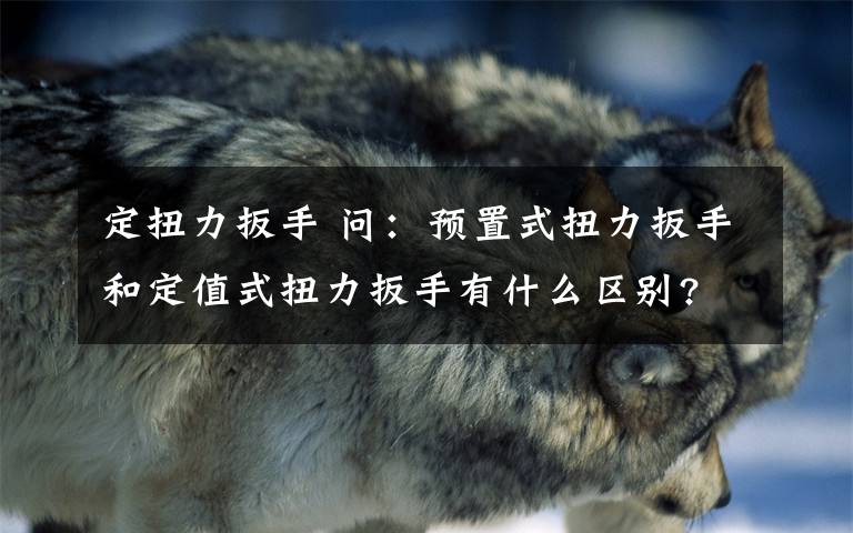 定扭力扳手 问：预置式扭力扳手和定值式扭力扳手有什么区别?文章配图