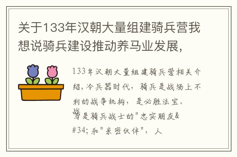 关于133年汉朝大量组建骑兵营我想说骑兵建设推动养马业发展，谈谈古代统治者如何解决战马马源问题？