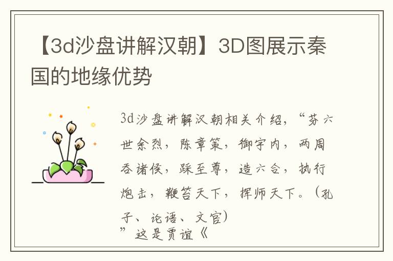 【3d沙盘讲解汉朝】3D图展示秦国的地缘优势