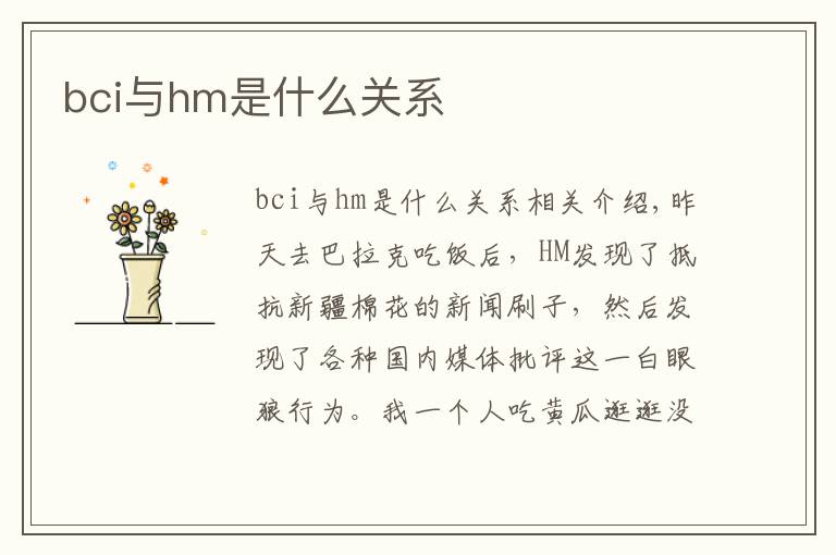 bci与hm是什么关系文章配图