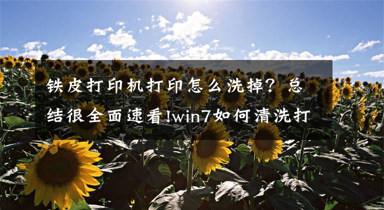 铁皮打印机打印怎么洗掉？总结很全面速看!win7如何清洗打印机文章配图