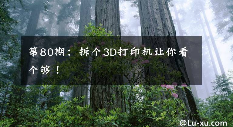 第80期：拆个3D打印机让你看个够！文章配图