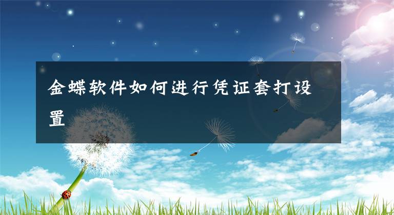 金蝶软件如何进行凭证套打设置文章配图