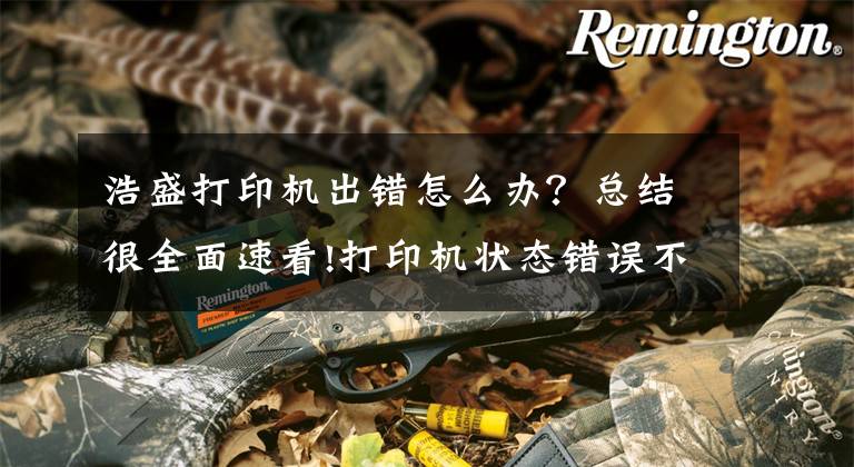 浩盛打印机出错怎么办？总结很全面速看!打印机状态错误不能打印怎么办？文章配图