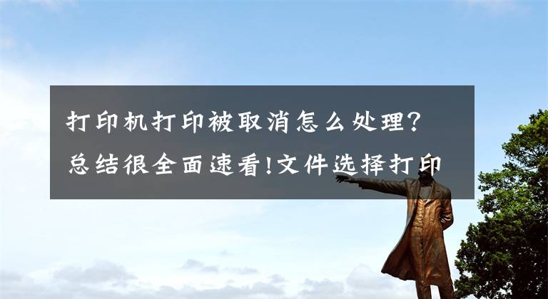 打印机打印被取消怎么处理？总结很全面速看!文件选择打印后打印命令消失无法正常打印的解决方法