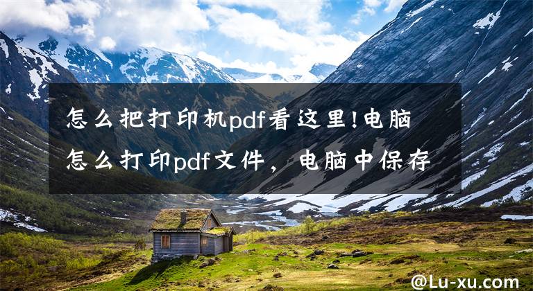 怎么把打印机pdf看这里!电脑怎么打印pdf文件，电脑中保存的pdf文件怎么打印