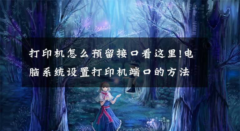 打印机怎么预留接口看这里!电脑系统设置打印机端口的方法文章配图