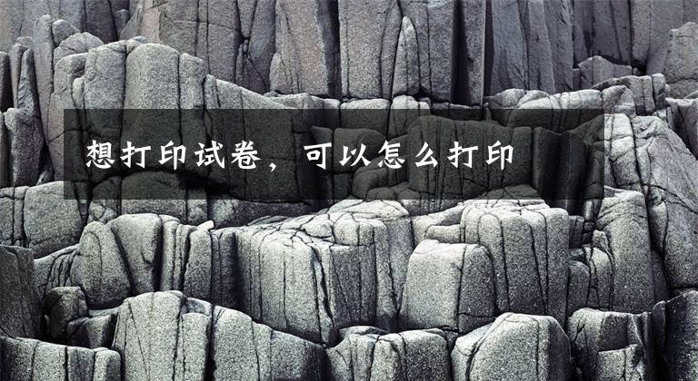 想打印试卷，可以怎么打印文章配图