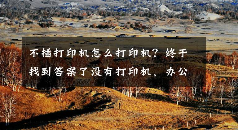 不插打印机怎么打印机？终于找到答案了没有打印机，办公软件怎么实现打印预览？文章配图
