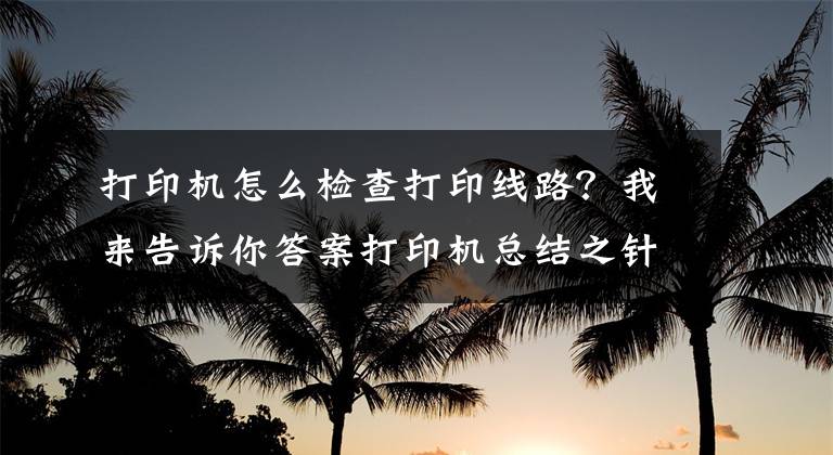 打印机怎么检查打印线路？我来告诉你答案打印机总结之针式打印机故障及处理