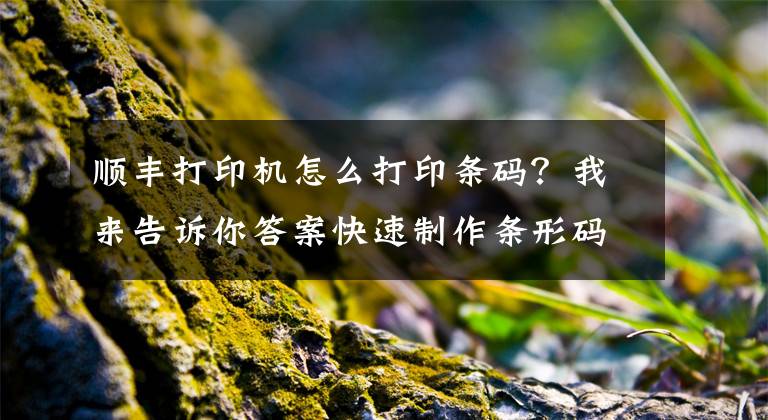 顺丰打印机怎么打印条码？我来告诉你答案快速制作条形码、二维码、编辑条码数据内容，打印条码文章配图