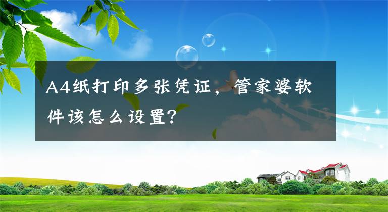 A4纸打印多张凭证，管家婆软件该怎么设置？文章配图