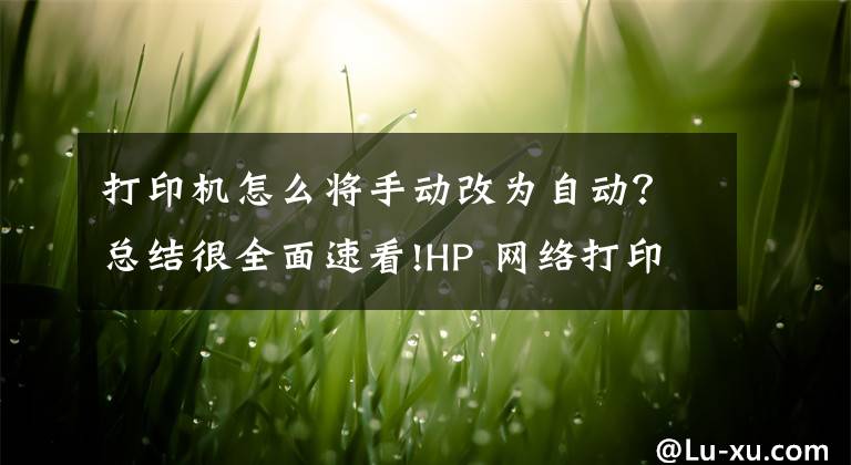 打印机怎么将手动改为自动？总结很全面速看!HP 网络打印机设置方法