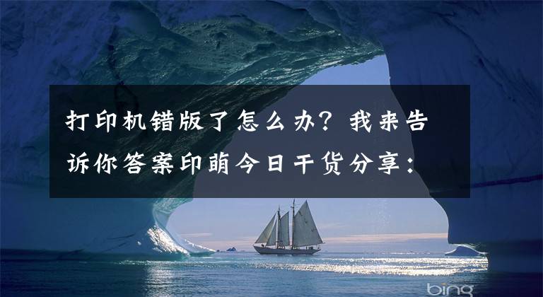 打印机错版了怎么办？我来告诉你答案印萌今日干货分享：打印机墨盒错误要如何解决？文章配图