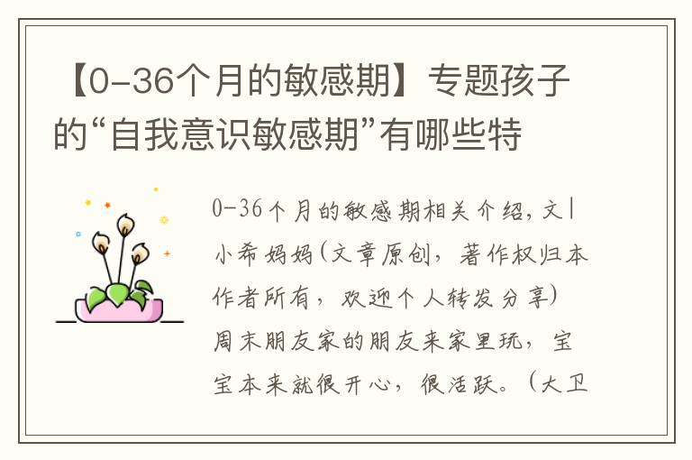 【0-36个月的敏感期】专题孩子的“自我意识敏感期”有哪些特征？家长该怎么才能不踩“雷”