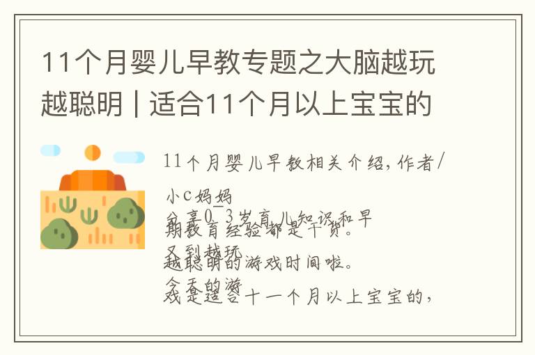 11个月婴儿早教专题之大脑越玩越聪明 | 适合11个月以上宝宝的早教游戏