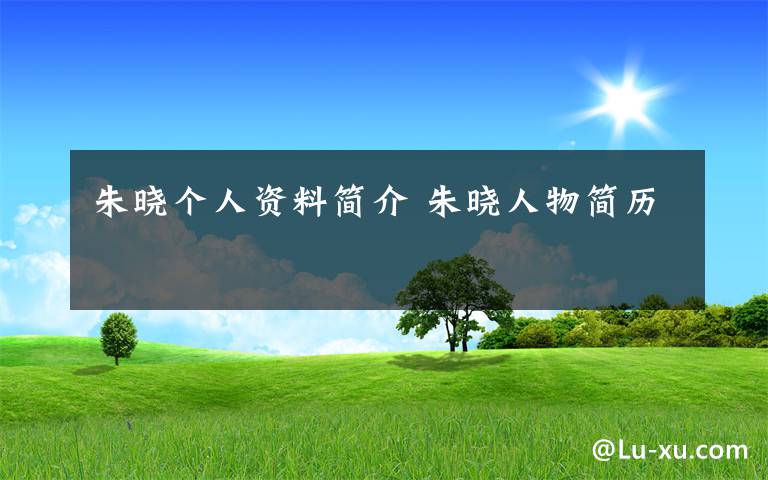 朱晓个人资料简介 朱晓人物简历文章配图