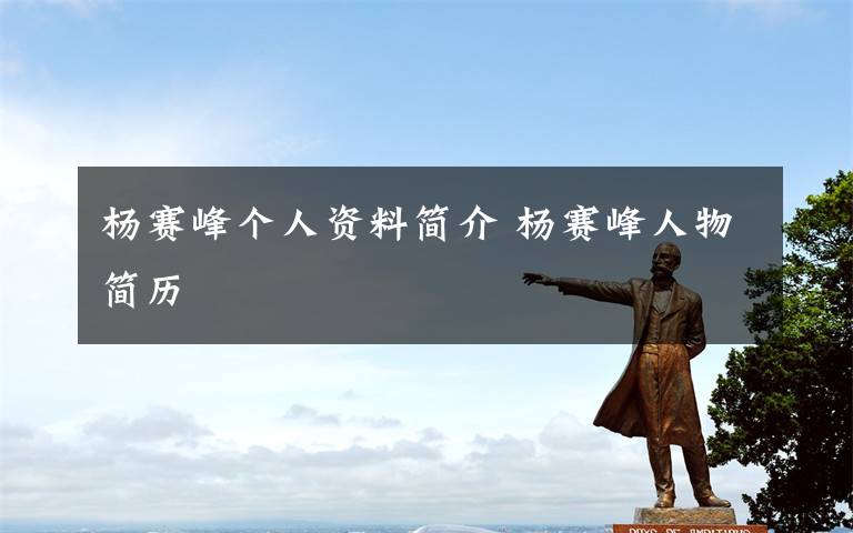 杨赛峰个人资料简介 杨赛峰人物简历文章配图