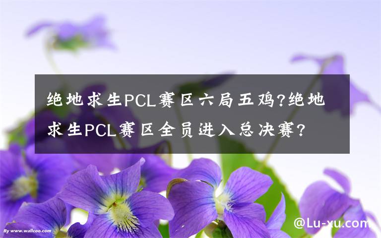 绝地求生PCL赛区六局五鸡?绝地求生PCL赛区全员进入总决赛?