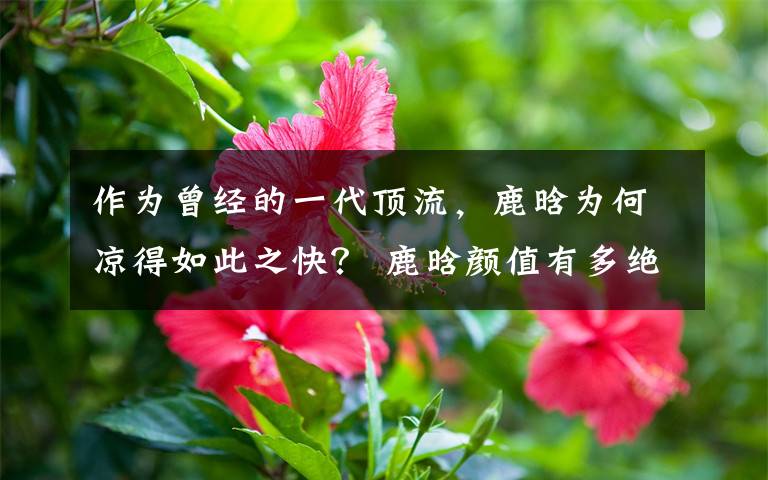 作为曾经的一代顶流，鹿晗为何凉得如此之快？ 鹿晗颜值有多绝文章配图
