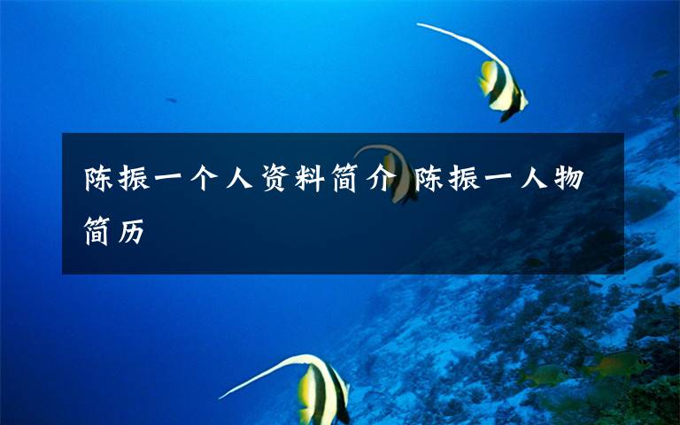 陈振一个人资料简介 陈振一人物简历文章配图