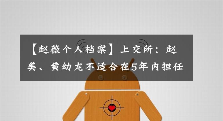 【赵薇个人档案】上交所：赵美、黄幼龙不适合在5年内担任上市公司动监库。