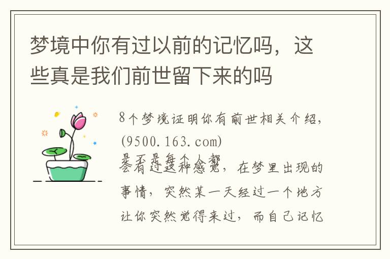 梦境中你有过以前的记忆吗，这些真是我们前世留下来的吗