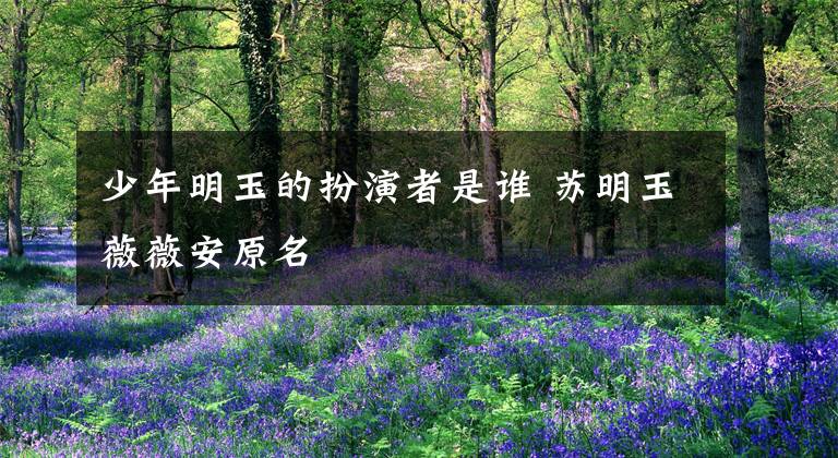 少年明玉的扮演者是谁 苏明玉薇薇安原名文章配图