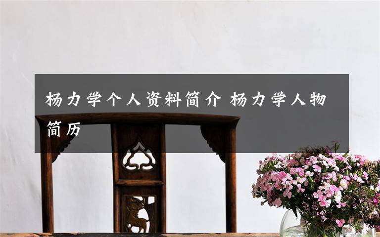 杨力学个人资料简介 杨力学人物简历
