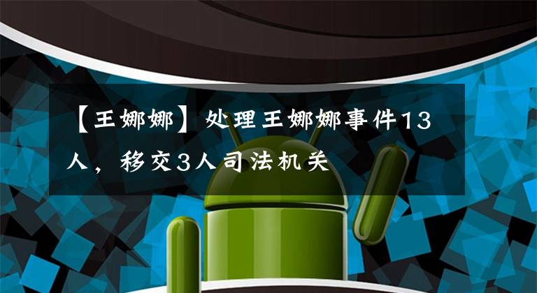 【王娜娜】处理王娜娜事件13人，移交3人司法机关