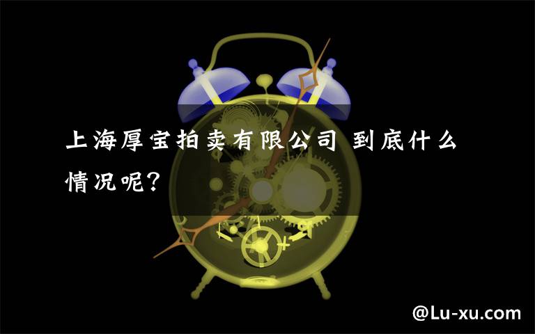 上海厚宝拍卖有限公司 到底什么情况呢？