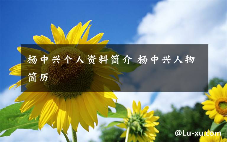杨中兴个人资料简介 杨中兴人物简历文章配图