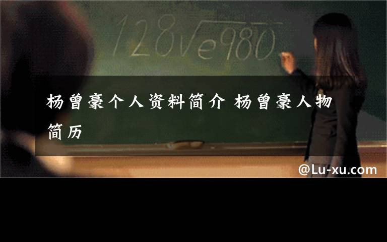 杨曾豪个人资料简介 杨曾豪人物简历文章配图