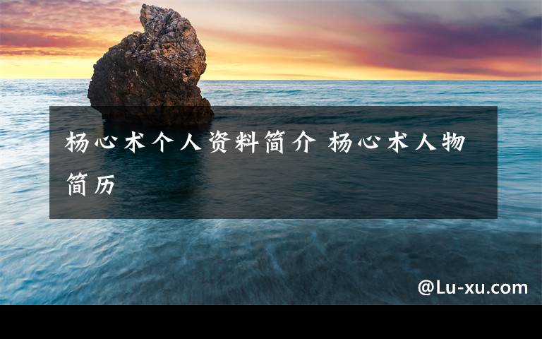 杨心术个人资料简介 杨心术人物简历文章配图