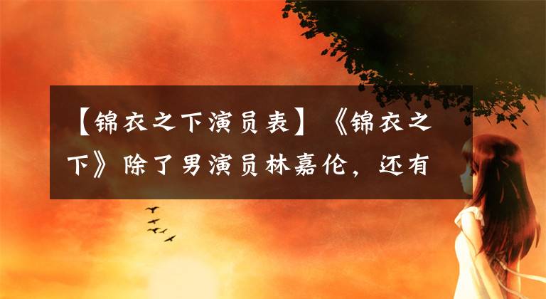 【锦衣之下演员表】《锦衣之下》除了男演员林嘉伦，还有什么帅哥，嘿嘿