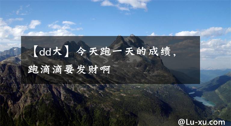 【dd大】今天跑一天的成绩，跑滴滴要发财啊