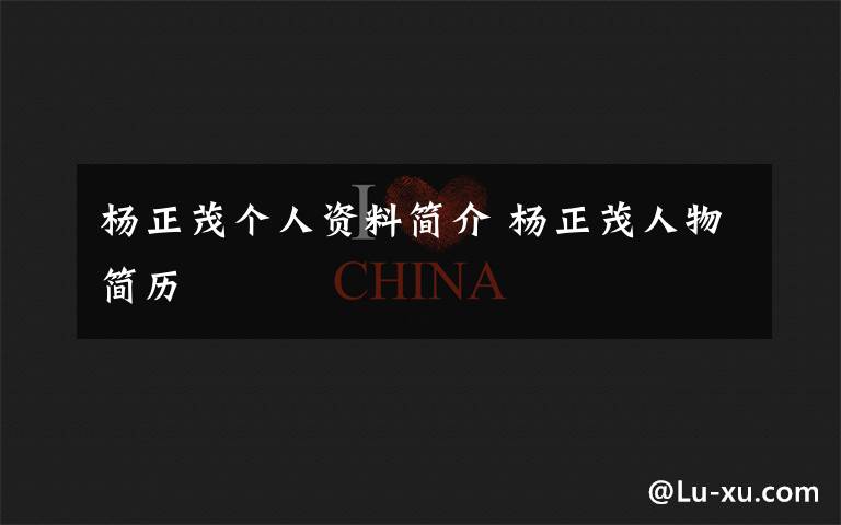 杨正茂个人资料简介 杨正茂人物简历文章配图