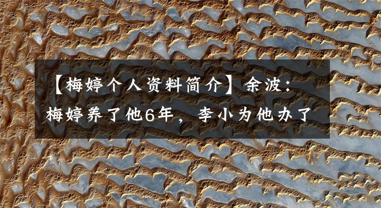 【梅婷个人资料简介】余波：梅婷养了他6年，李小为他办了2次遗产，和小15岁的娇妻结婚了。网民：牛