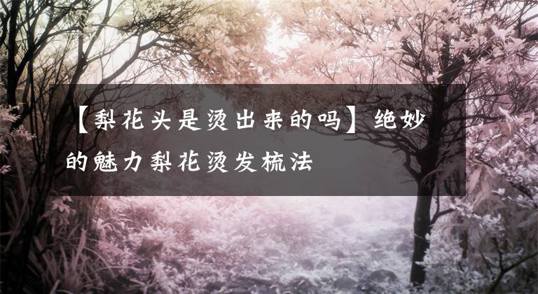 【梨花头是烫出来的吗】绝妙的魅力梨花烫发梳法