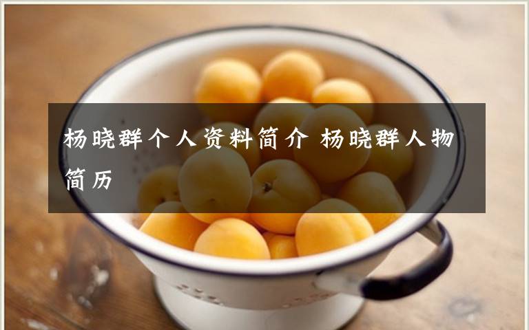 杨晓群个人资料简介 杨晓群人物简历文章配图