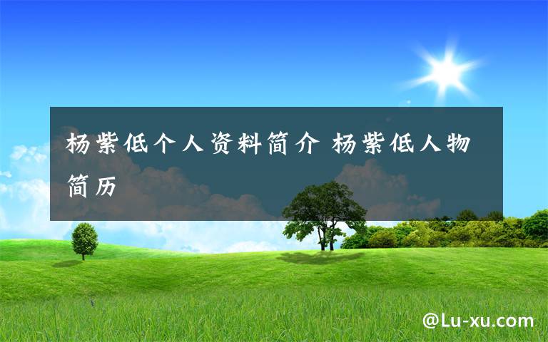 杨紫低个人资料简介 杨紫低人物简历文章配图