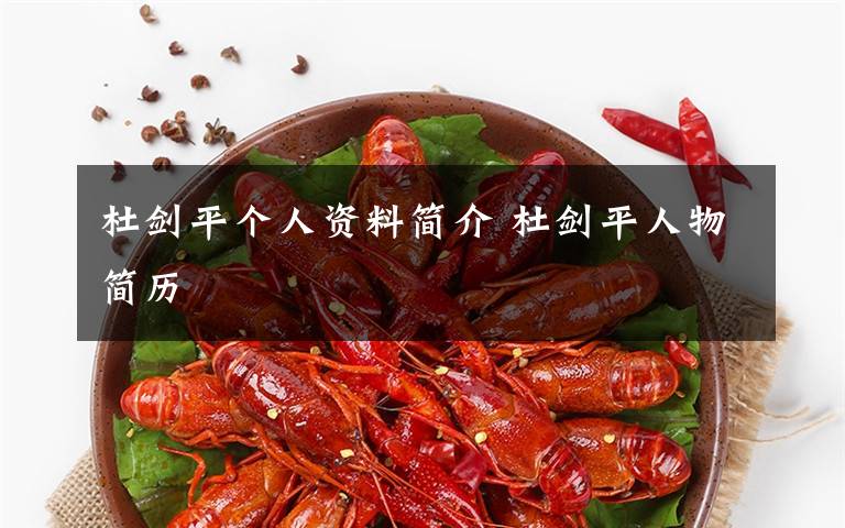 杜剑平个人资料简介 杜剑平人物简历文章配图