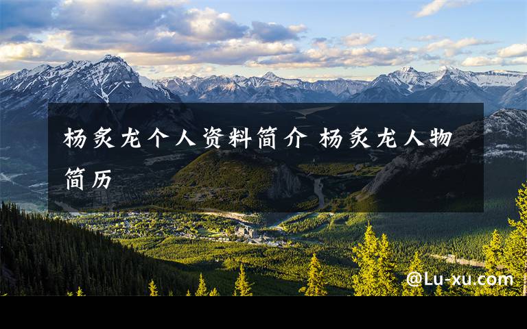 杨炙龙个人资料简介 杨炙龙人物简历文章配图
