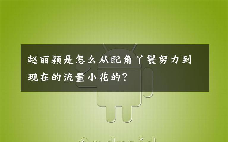 赵丽颖是怎么从配角丫鬟努力到现在的流量小花的？