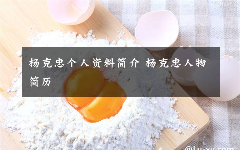 杨克忠个人资料简介 杨克忠人物简历文章配图
