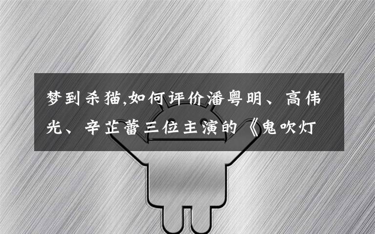 梦到杀猫,如何评价潘粤明、高伟光、辛芷蕾三位主演的《鬼吹灯之怒晴湘西》？